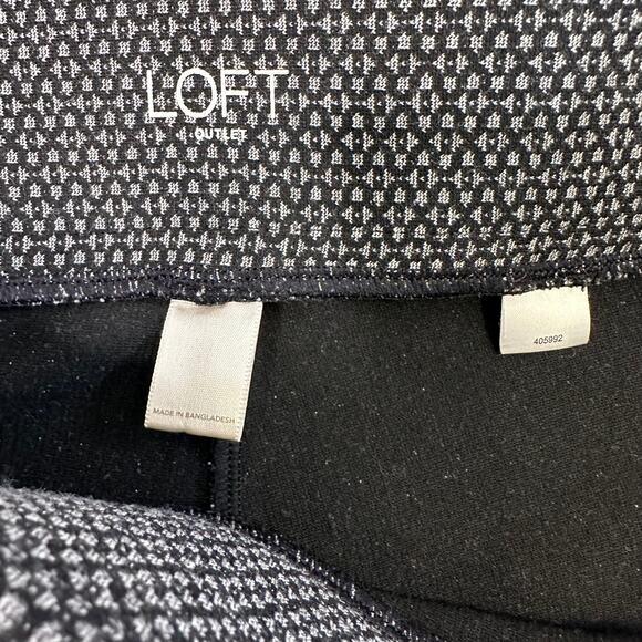 Loft Houndstooth Leggings Womens Black/White Pants Large High Waist Office Work - Picture 3 of 9